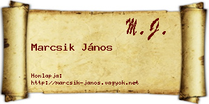 Marcsik János névjegykártya