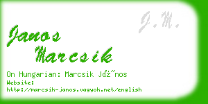 janos marcsik business card